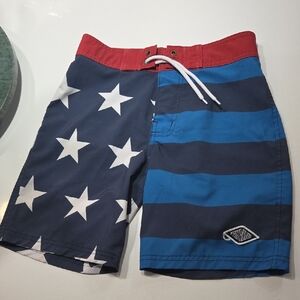 Kids Stars & Stripes Swim Shorts - Red, Navy & Blue